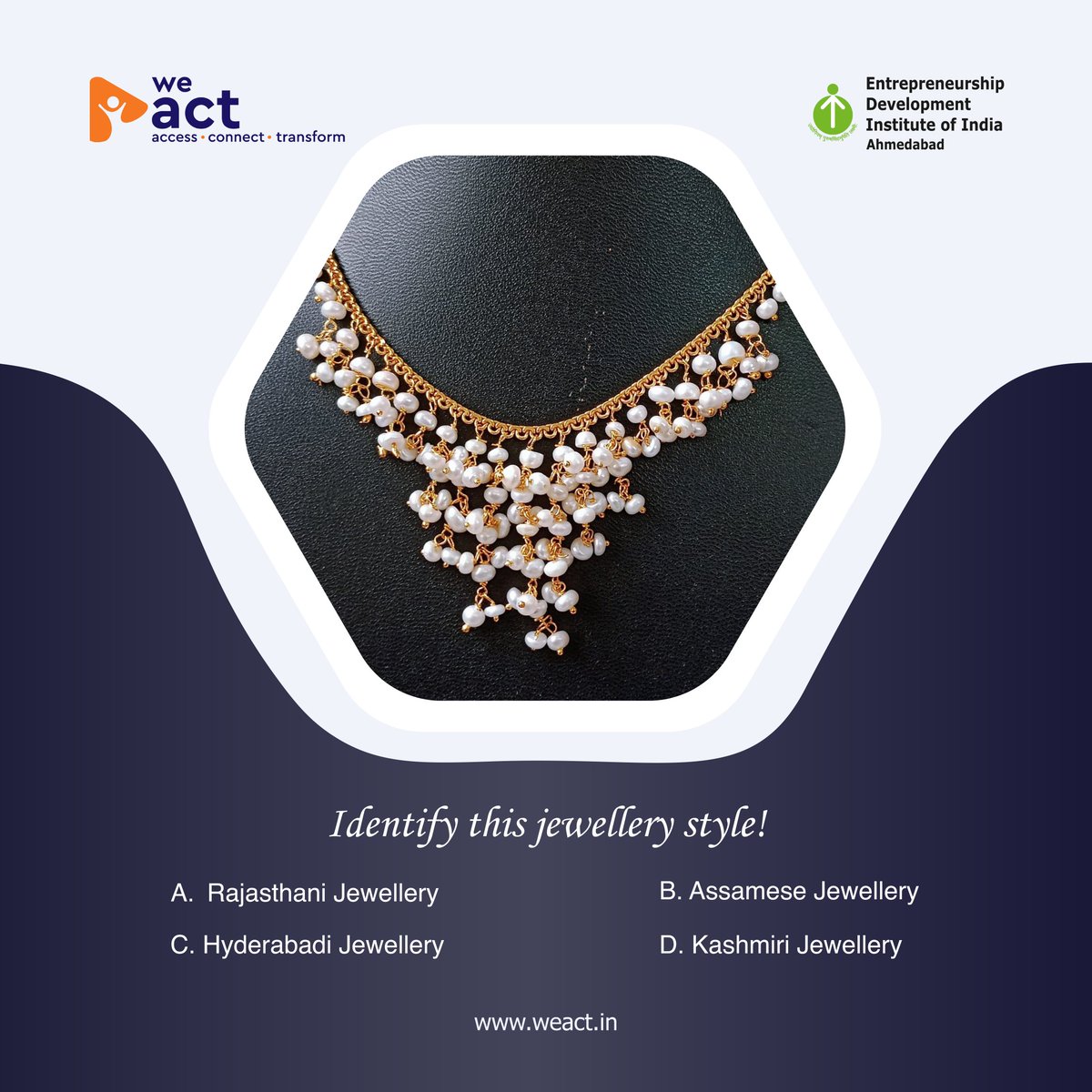 Have a closer look at this exquisite piece! 
Guess the name of this jewelry and let us know your answer below.

#WeAct #GuessTheName #Quiz #Jewellery