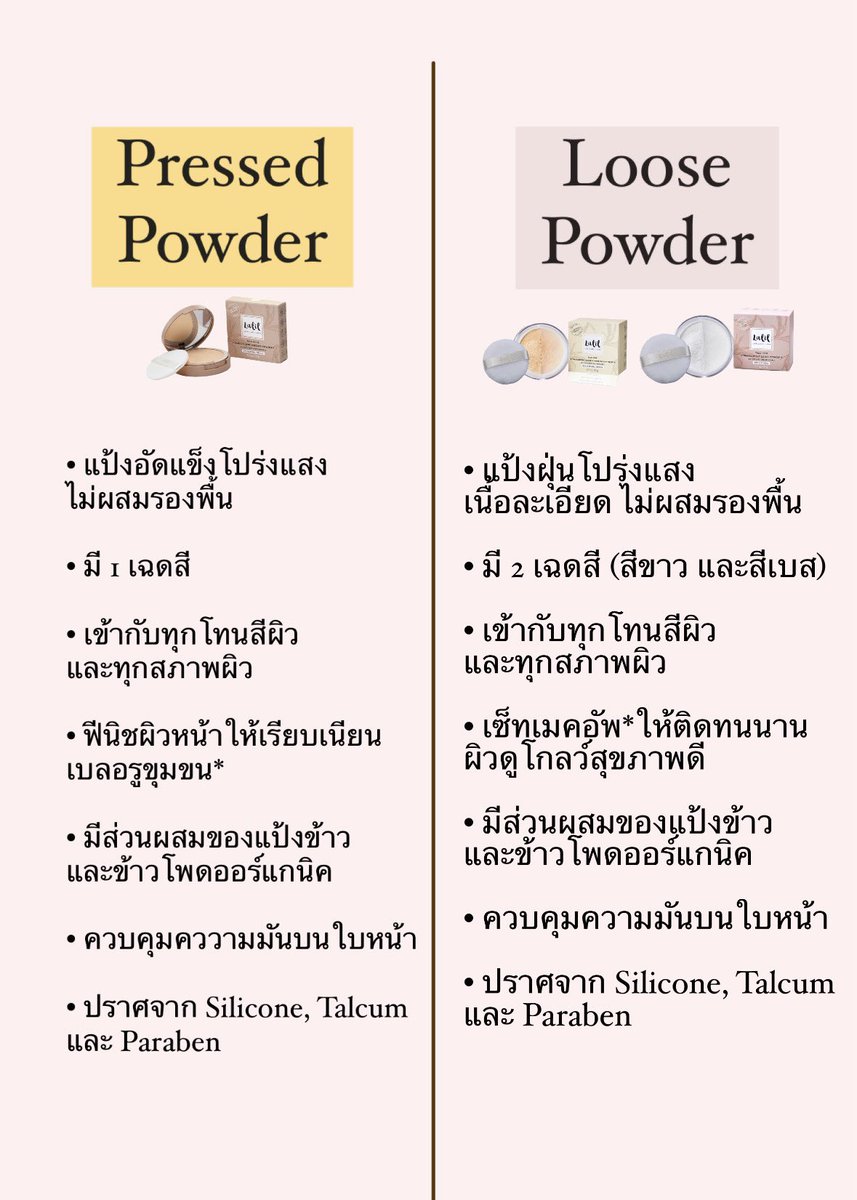 lalil_official's tweet image. แป้งเบลอรูขุมขน VS แป้งเซ็ทเมคอัพ

#makeup #lalil #settingpowder #powder #skin #ใช้ดีบอกต่อ