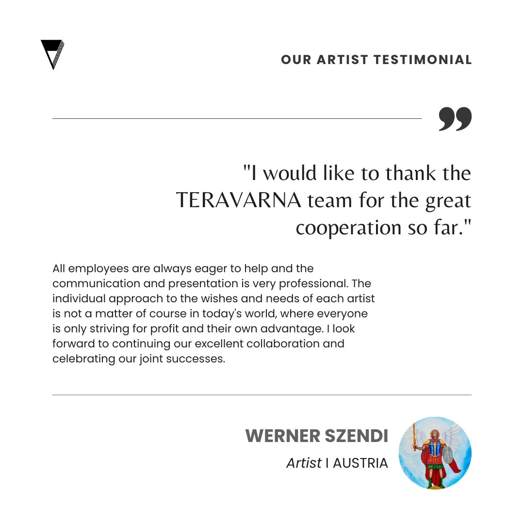 Werner Szendi, Artist | AUSTRIA
.
.
.
.
.
#teravarnagallery #teravarna_official #testimonial #feedback #positivefeedback #artist