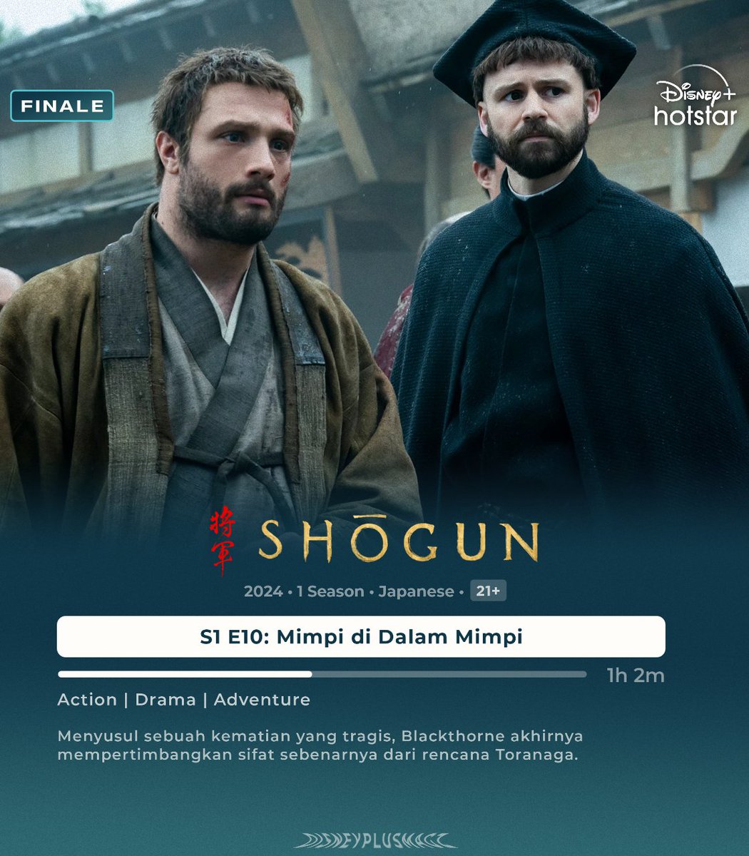 Episode terakhir FX's #Shōgun kini tersedia.
Streaming semua episode hanya di #DisneyPlusHotstarID.

#dpm_shogun #将軍
