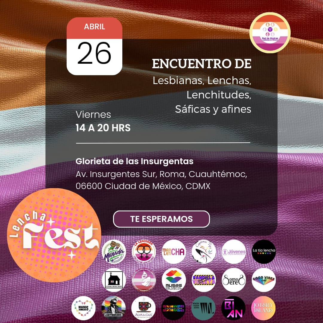 MUJ_B_A's tweet photo. ❤️🧡🤍🩷💜  En el marco del #DiaDeLaVisibilidadLesbica te invitamos al encuentro de #Lenchitudes #Lesbianas #Saficas #Lenchas para construir comunidad y apropiarnos del espacio público, porque en la #CDMX #SomosConOrgullo ❤️🧡🤍🩷💜 https://t.co/PYX11WrgfH