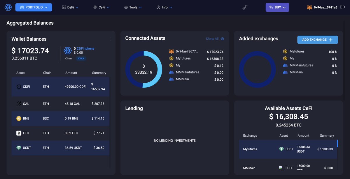 Sumex_Labs's tweet photo. 📊 Main Aggregated Dashboard - Welcome to your new command center! Our main dashboard aggregates data from multiple blockchains, DApps, lending protocols, DEXs, and centralized exchanges. 
All your balances, one spot. 📈👀 #CryptoDashboard #AllInOnePlace https://t.co/OD4XozAVLL