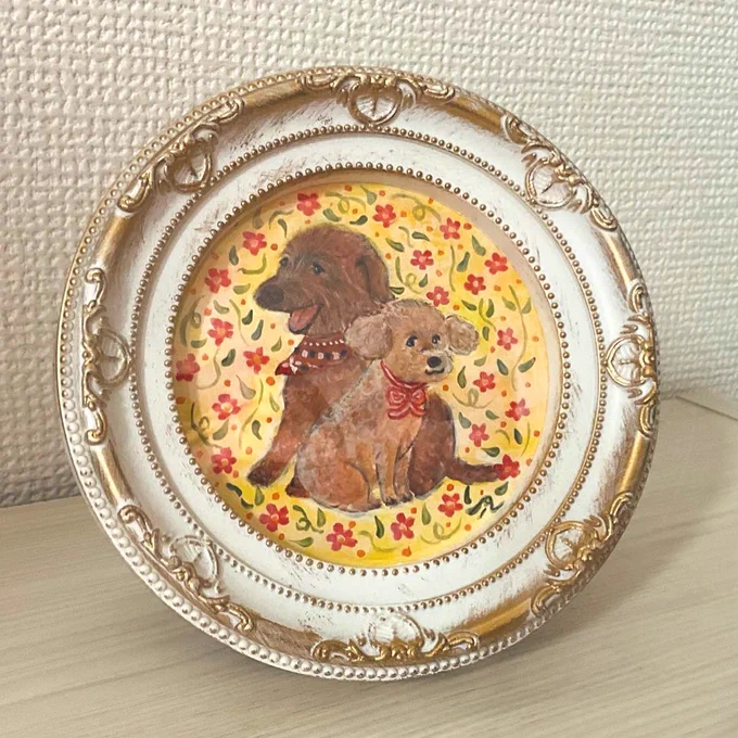 肖像画「お父さんのくれるバナナをよいこで待つペチカさんスイさん」肖像画「リボンとバンダナがよく似合う元気な元気なハニーさんコタローさん」楽しく描きました!ありがとうございます 