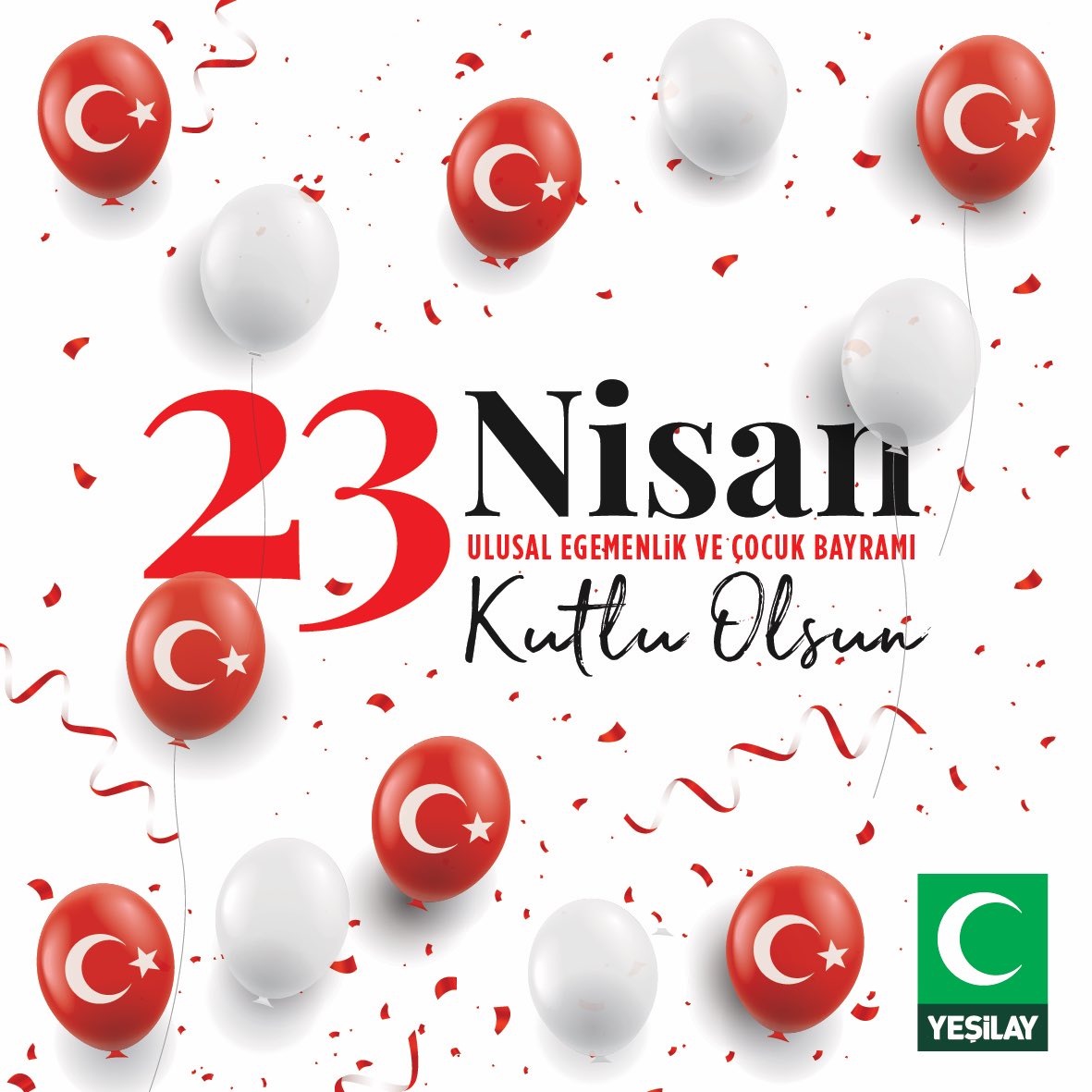 Egemenliğimizin en parlak temsili olan Türkiye Büyük Millet Meclisi’nin açılışı vesilesiyle Ulu Önder Gazi Mustafa Kemal Atatürk’ün çocuklara armağan ettiği 23 Nisan Ulusal Egemenlik ve Çocuk Bayramı kutlu olsun.

#23NisanUlusalEgemenlikveÇocukBayramı 
#Yeşilay #23Nisan…