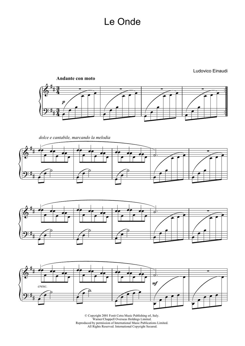 Ludovico Einaudi Le Onde Sheet Music Notes freshsheetmusic.com/ludovico-einau… #ludovicoeinaudi #piano #music