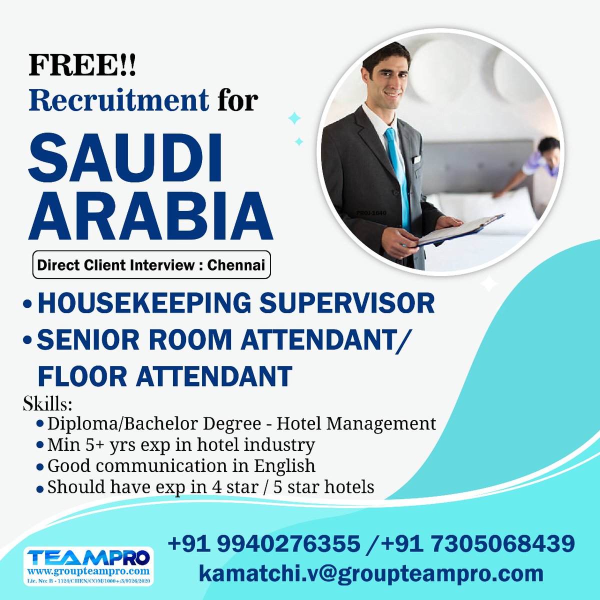 #freerecruitment #saudijobs #saudijobseekers #housekeeping #teamleader #seniorroomattendant #housekeepingsupervsor #immediatejoiners #directinterview #shortlistingunderprogress