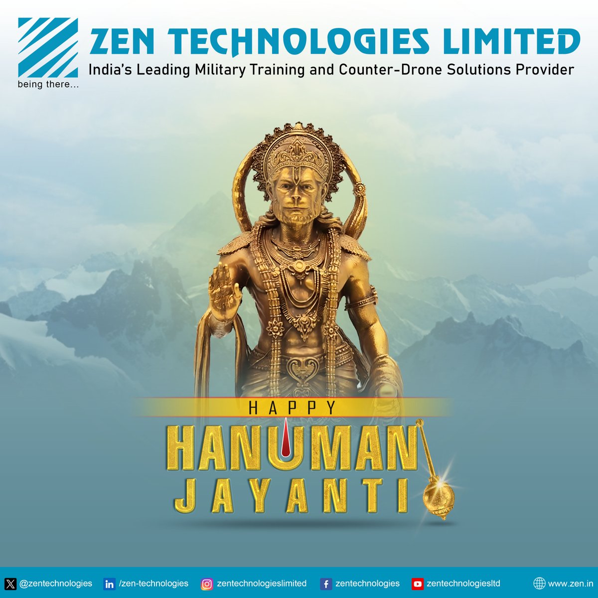 @ZenTechnologies extends warm wishes on the auspicious occasion of #HanumanJayanti to all our valued customers and esteemed stakeholders. May the blessings of Lord #Hanuman bring #strength, #courage, and #prosperity into your lives.
#hanumanjayanti2024 #FestiveGreetings #ZenTec