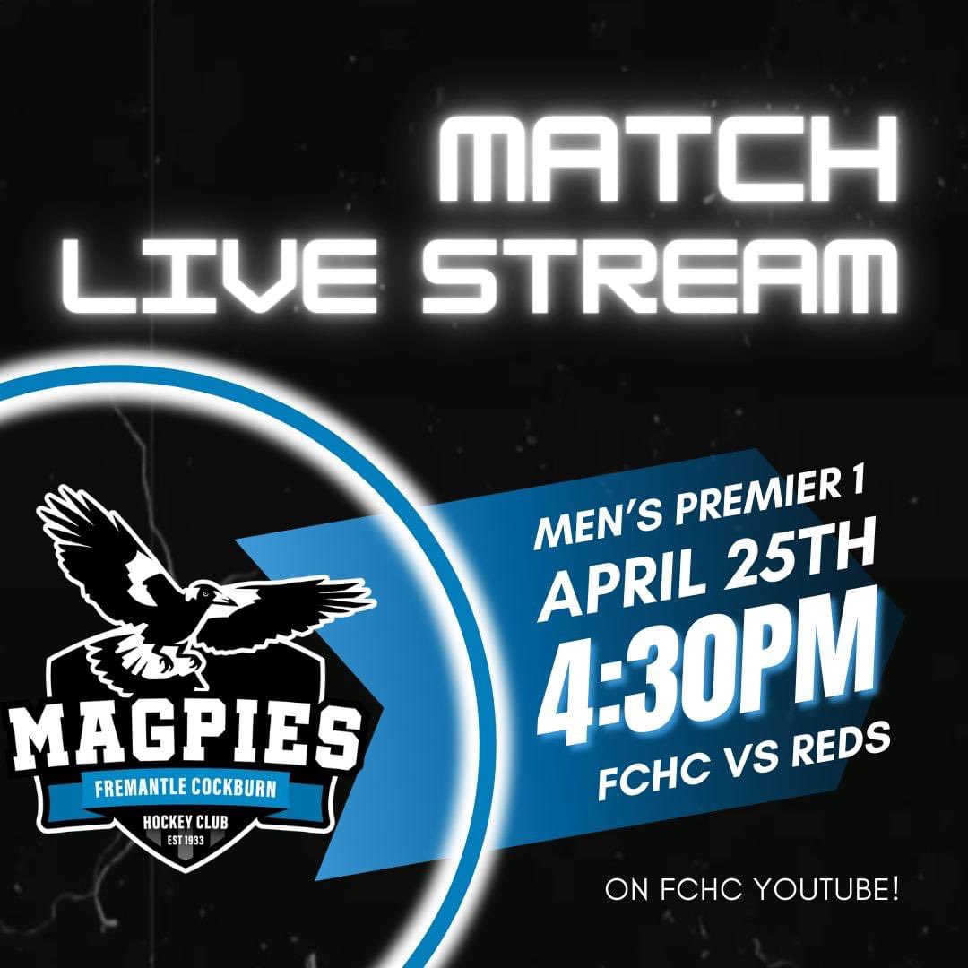 ✨TUNE IN FOR OUR LIVESTREAM ON ANZAC DAY✨ If you can't make it to The Nest to cheer them on in person, head over to our YouTube channel this Thursday from 4pm to watch our Prem 1 Men take on Reds 📹🏑 ➡️ youtube.com/FremantleHocke… ⬅️ #hockey #Magpies #bleedblackandwhite⚫️⚪️