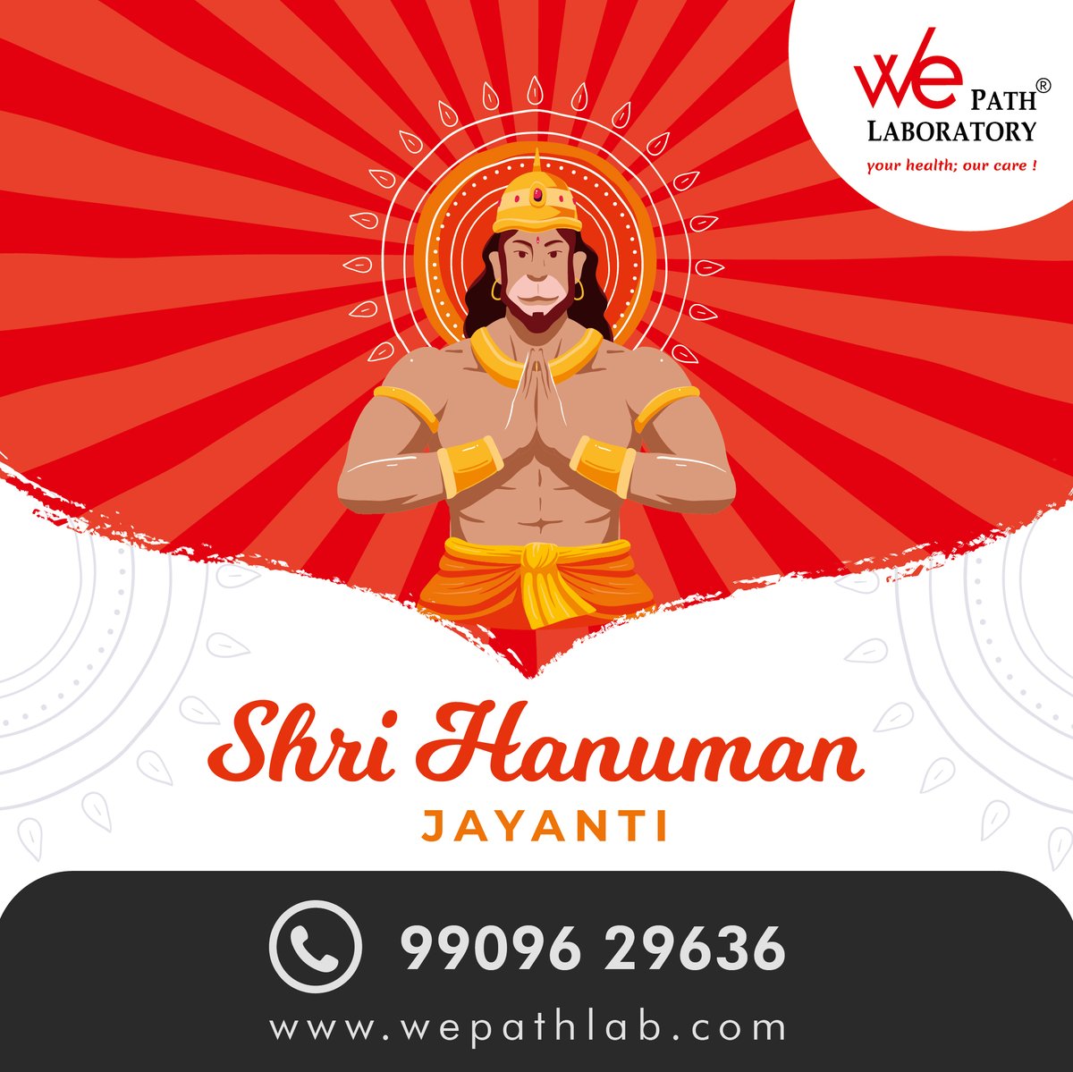 May Hanuman Jayanti bless us with strength, courage, and resilience on our healthcare journey. Wishing you all a healthy and blessed Hanuman Jayanti!

#hanuman #hanumanjayanti #hanumanjayanti2024 #wepath #wepathlaboratory #wepathlab