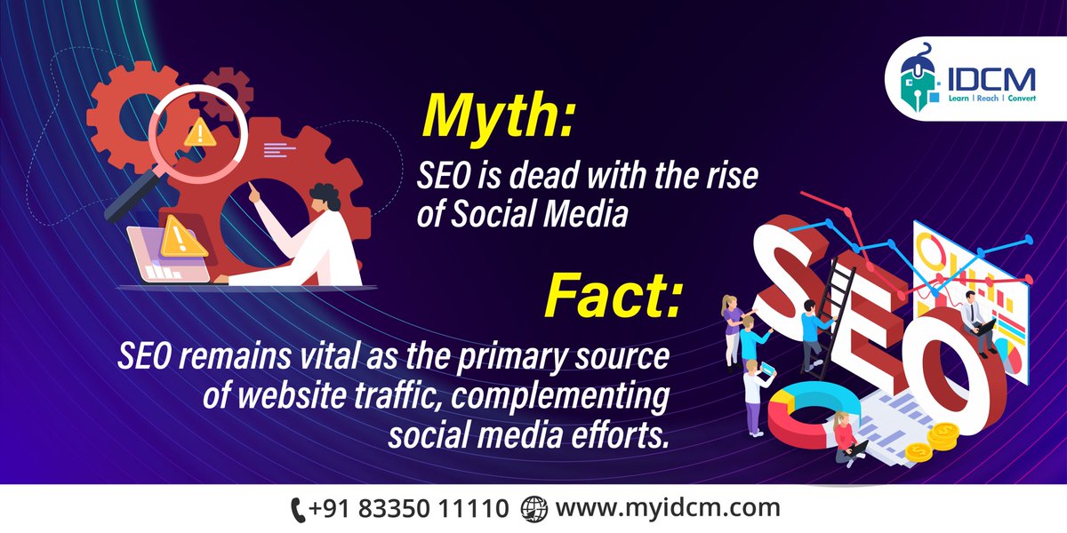 🔍 Don't fall for the myth!
Let's uncover the truth behind common misconceptions.
Learn the real keys to digital marketing success with us! 💪

#myIDCM #LearnWithIDCM #DigitalMarketing #digitallearning #myths #misconceptions #facts💯#reality #seo2024 #socialmediatips