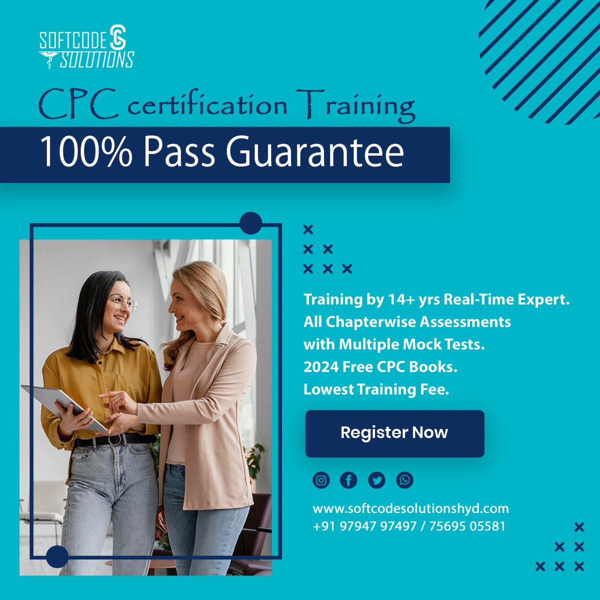 🌟 Ready to conquer your CPC certification? Our program has you covered! Here's why you should join us:
🌐 softcodesolutionshyd.com
📞 +91 97947 97497 / +91 75695 05581
#CPCCertification #TrainingProgram #CareerSuccess #PassGuarantee #SuccessAwaits  #medicalcodingeducation