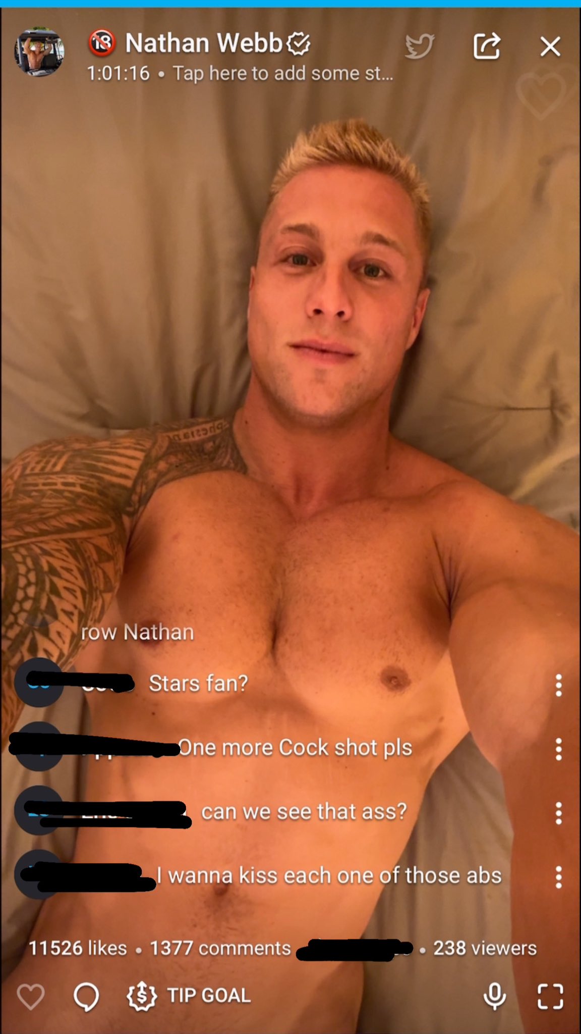 Nathan Webb on X: I love getting naked for hundreds of you on live 😇  t.coEoBKZrln90  X