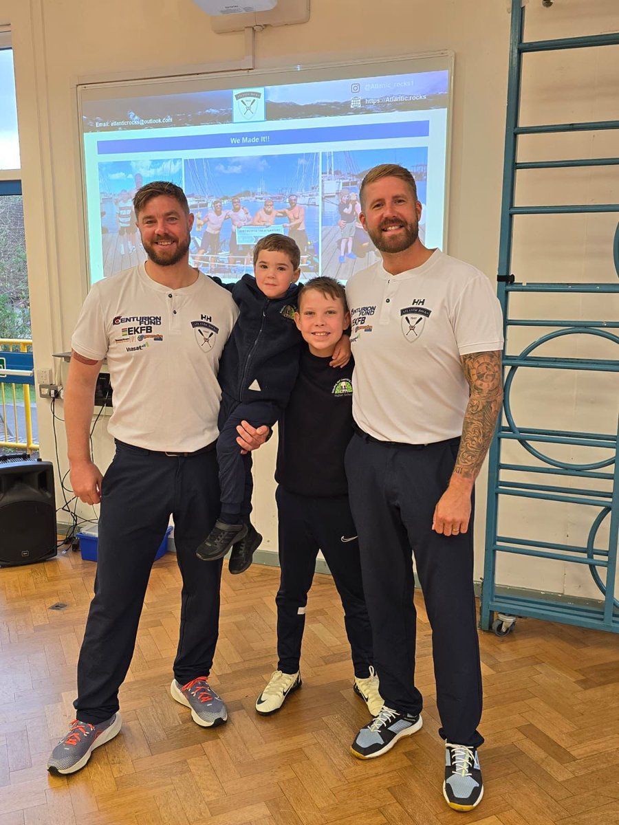 Last week Gus & Binnsy attended Halton Community Combined School to highlight the importance of teamwork & their Atlantic crossing🚣 🌊 Overall a very interactive audience. ☺️ Thankyou for having us 😊 There’s still time to donate via this link ⬇️ justgiving.com/crowdfunding/a…