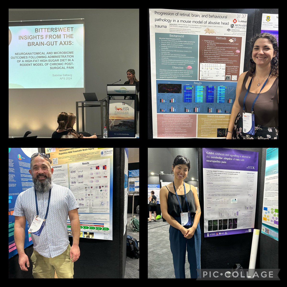 The Mychasiuk lab having a wonderful time presenting at #AusPainSoc @richelle_ndopl @sydaharris1 @Suprachiasm @LiCrystal_