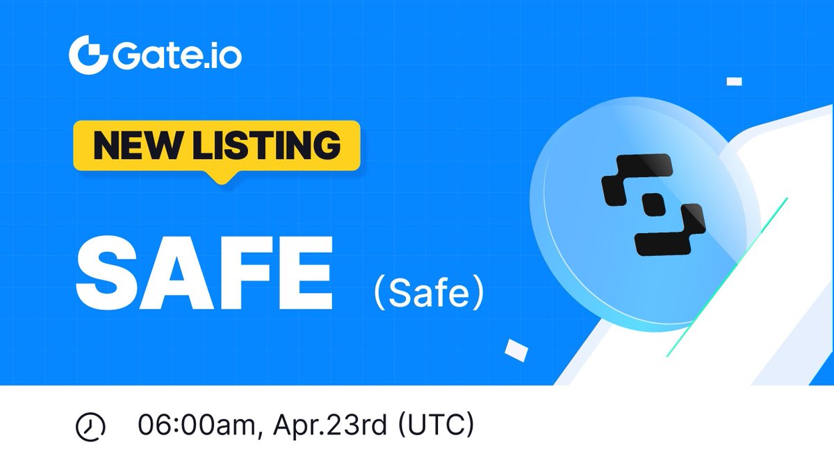 ⚡️Gate.io New Listing: $SAFE @safe
 
🔹 Trading Pair: $SAFE / $USDT
🔹 Trading Starts: 06:00 AM, April 23rd (UTC)

📈Trade: gate.io/trade/SAFE_USDT 

👉Details: gate.io/article/36113

#Gateio #Newlisting #SAFE