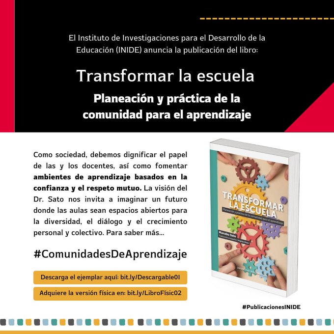 #Difusión | 'Transformar la escuela, planeación y práctica de la comunidad para el aprendizaje', un libro de Manabu Sato que debes leer. 👇 #ComunidadesDeAprendizaje 🔗 lc.cx/XPKJuB