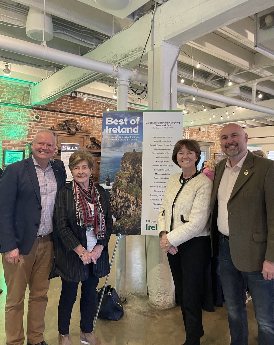 Pleased to catch up with Donegal native Pat Hollywood President, The Travel Connection & Mark Hollywood & hear how the ⁦⁦@AerLingus⁩ #CLE to #DUB flight launched last year has been a game changer for growing tourism from the Great Lakes region to island of Ireland ✈️☘️