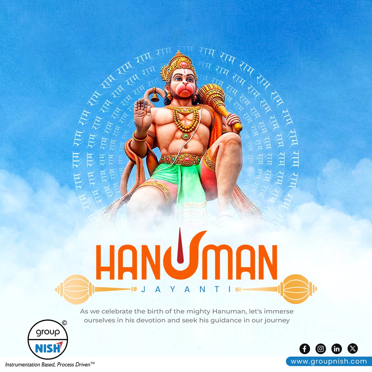 🙏🏽 Embrace the spirit of devotion and inner strength this Hanuman Jayanti! 🕉️

Groupnish wishes you all a blessed day filled with the blessings of Lord Hanuman.

Let his guidance illuminate our path towards self-realization and empowerment.

#HanumanJayanti #blessing #groupnish