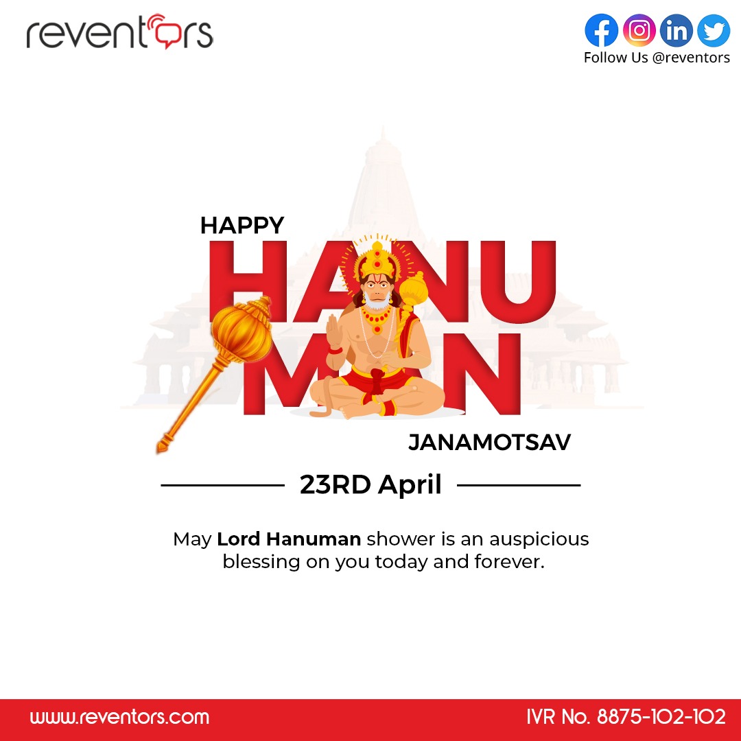 On this auspicious occasion of #HanumanJanamotsav, may his blessings shower upon us, removing all obstacles and igniting the flames of faith within our hearts.
.
.
.
.
.
#HanumanJayanti #LordHanuman #Reventors #ॐ_हं_हनुमंते_नमः #हनुमानजयंती #बजरंग_बलि