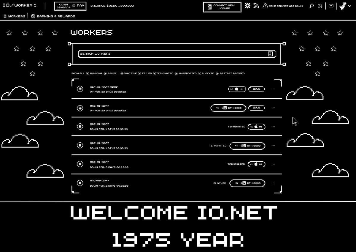 A little creativity, how everything would have looked in the distant past (retro style) @ionet @mcdooganIOnet @0xHushky @shadid_io