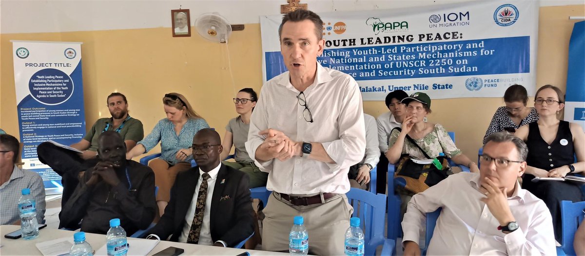 The Chief Financing, Brian Willian for United Nations Peacebuilding said, 'Youth are not a problem, youth are agents of change.' Let us continue to support and empower the youth in their efforts toward building a more peaceful and secure world. #Youth4Peace #Youth4PeaceSouthSudan