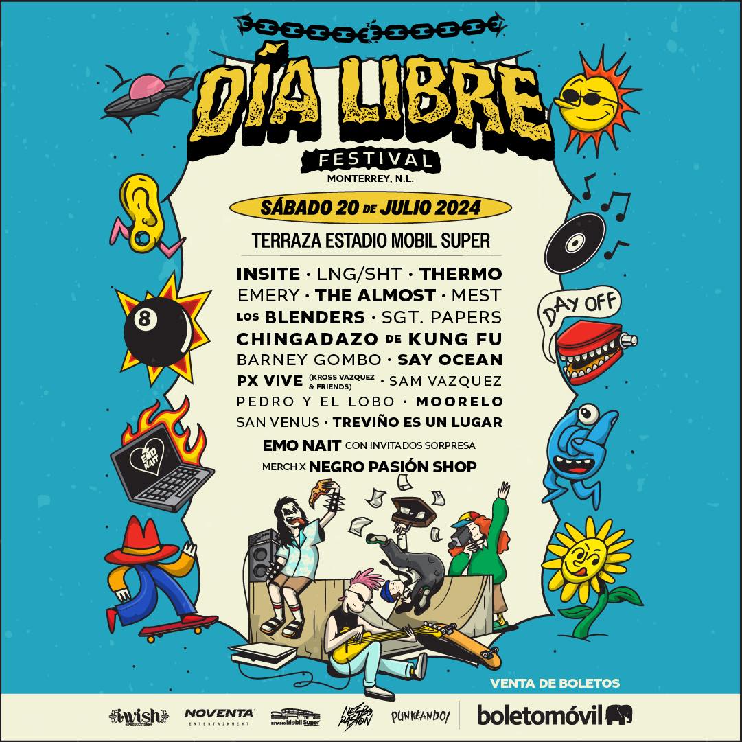 BlancaLechuza's tweet photo. ¿Ya viste el cartel del #DíaLibreFestival?
Este nuevo festival del norte del país tendrá en su primera edición a bandas como @OfficialEmery, @TheAlmost, @RockInsite y muchos más.
Boletos en: https://t.co/btqUMYEP91
#Emery #TheAlmost #TerrazaEstadioMóbilSuper https://t.co/lT3m1Gtdsl