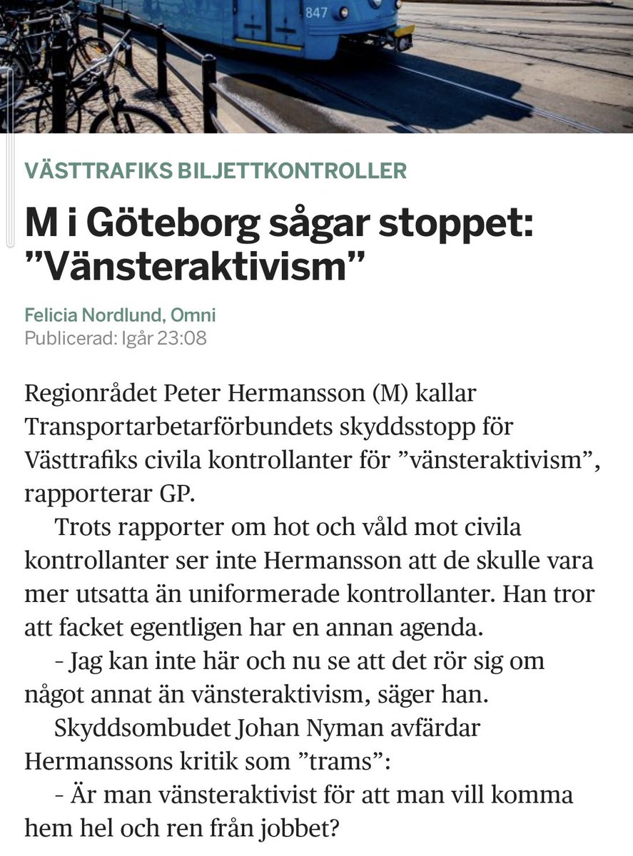 Skogsmulle12345's tweet photo. Civilklädda kontrollanter ökade biljettförsäljningen med 37 %.

Nu stoppar facket detta. De vill inte att deras kompisar skall åka fast för tjuvåkning.

Vart tog den kända svenska moralen vägen?

Svar: den försvann med den socialdemokratiska massinvandringen av invasiv kultur. https://t.co/yfEx8tFd7K