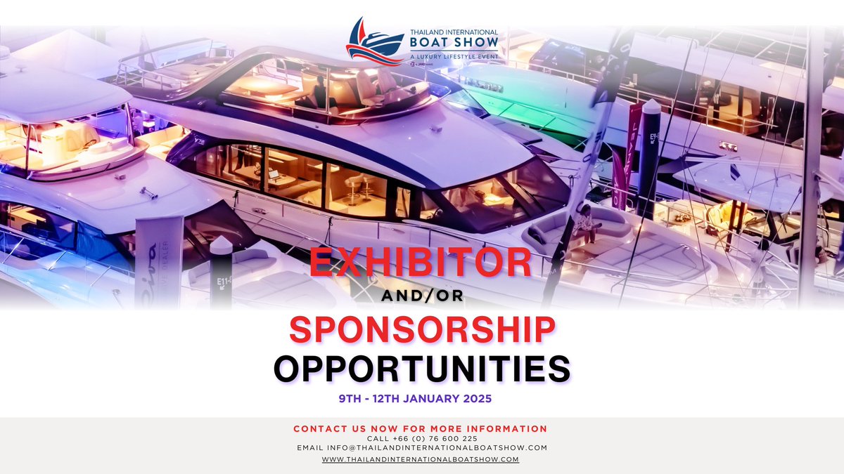 Join 2025 Thailand International Boat Show A Luxury Lifestyle Event
.
On water berths and on land exhibition space is available. ⛵️⚓️
📍9th-12th January 2025
#thailandinternationalboatshow #boat #boatshow #Phuket #thailand #yacht #yachtcharter #yachtshow #yachtbroker