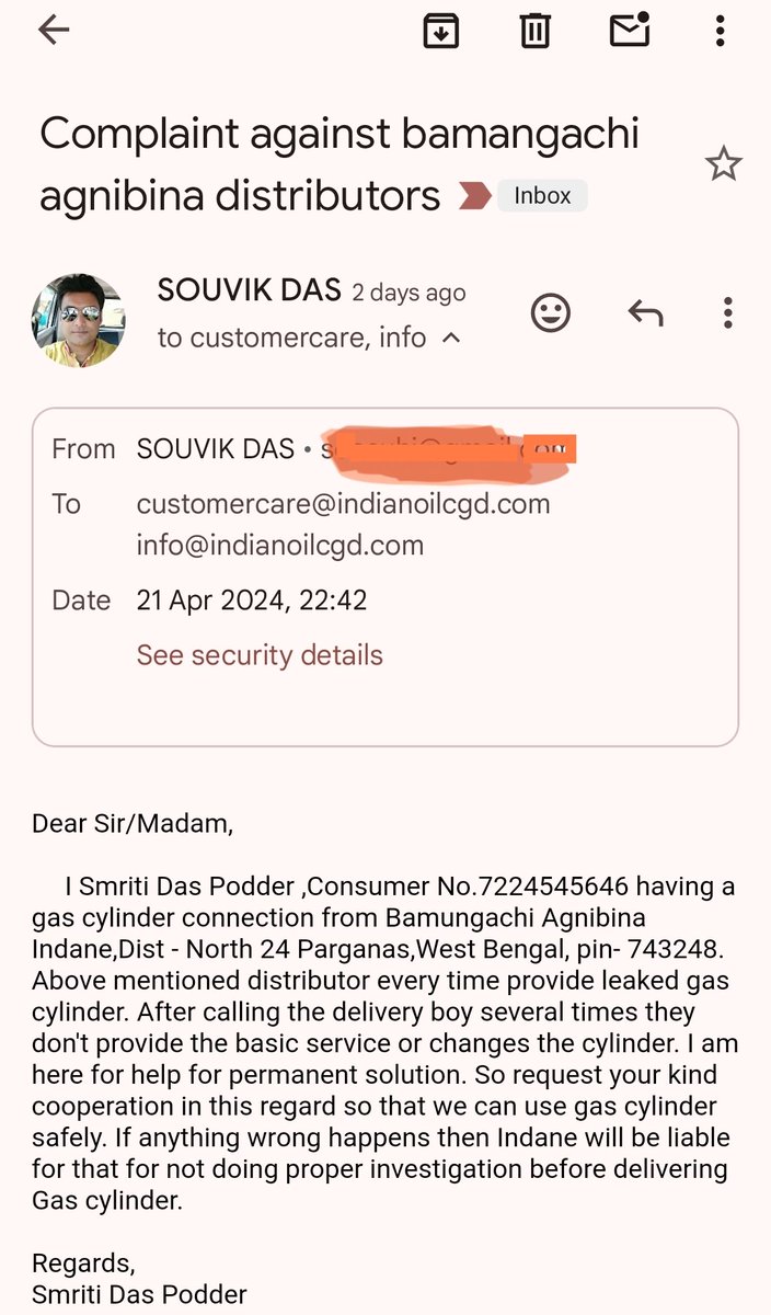 @IndianOilcl  No reply recieved or action taken. Indane gas are unsafe.