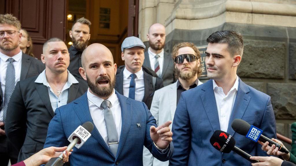 Today @ThomasSewellx and @maskedhersant’s cases were dismissed by the court.

Great photo of all the boy’s talking to the media below