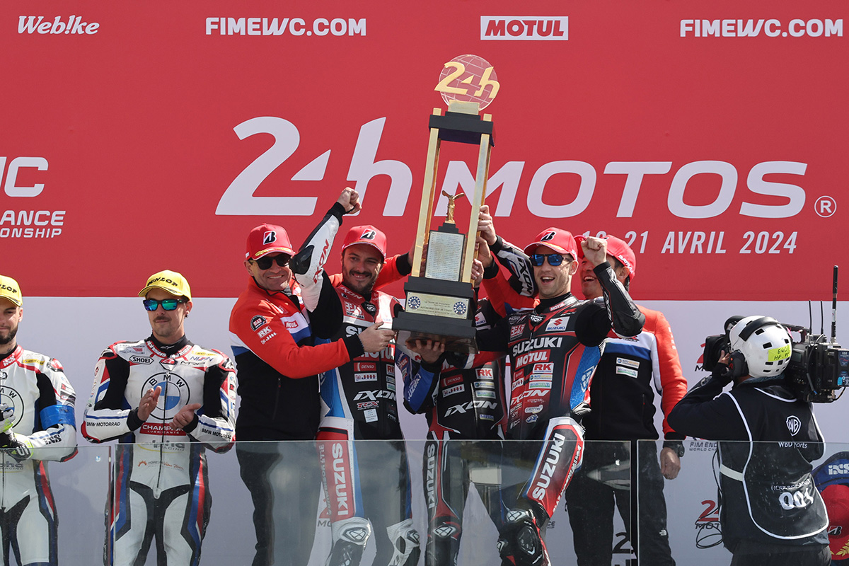 suzukicojpmotor's tweet photo. 【世界耐久選手権 第1戦 ル・マン24時間耐久レース】
ヨシムラ SERT Motul　開幕戦ル・マン24時間耐久レースを勝利で飾る。
https://t.co/X8ohvjpqTC
＃スズキ #世界耐久選手権 #ル・マン24時間耐久レース #ヨシムラSERTMotul https://t.co/s8XqM4nm3N