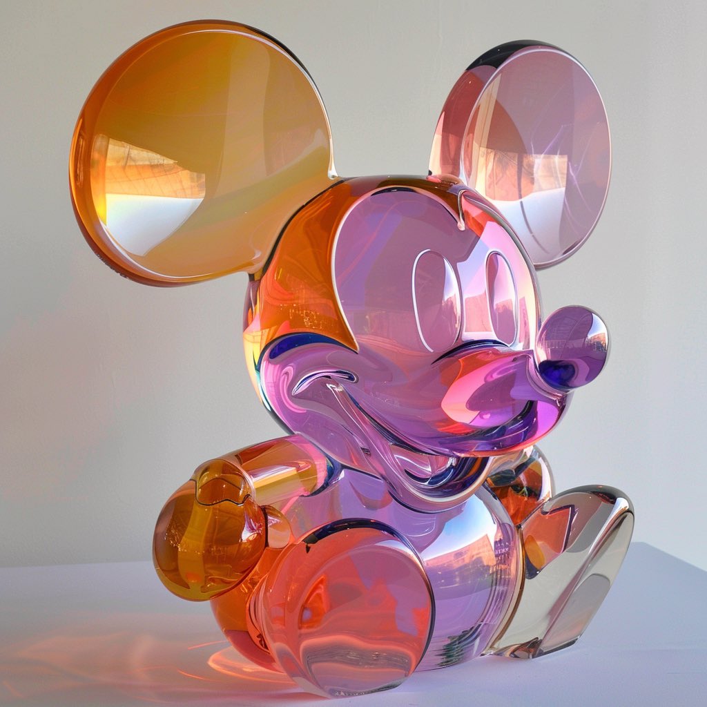 Ai_NSG's tweet photo. Crafted with exquisite detail and charm, this iconic character comes to life in a dazzling display of artistry. Perfect for adding a touch of whimsy to any space. 🐭✨ #GlassArt #MickeyMouseMagic #IconicCharacter”#aiartwork#ai#aiartist https://t.co/77PX80qay5