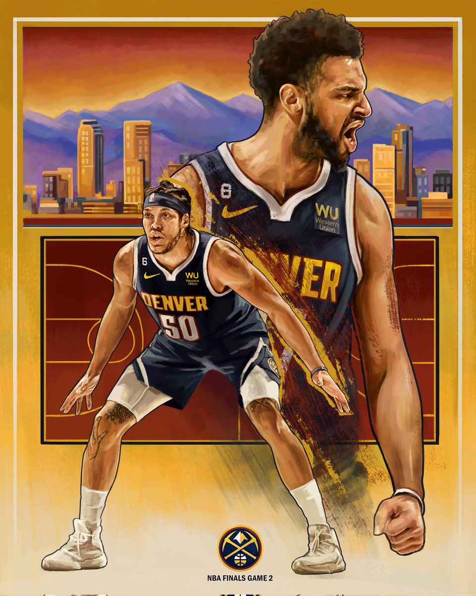 Jamal 'game' Murray. What an incredible night of basketball. Huge last second wins by both the @nuggets and @nyknicks This was part of the 'finals' poster series I created for the nuggets last season. Someone please hire me to make more @nba art. Busting here #Nuggets