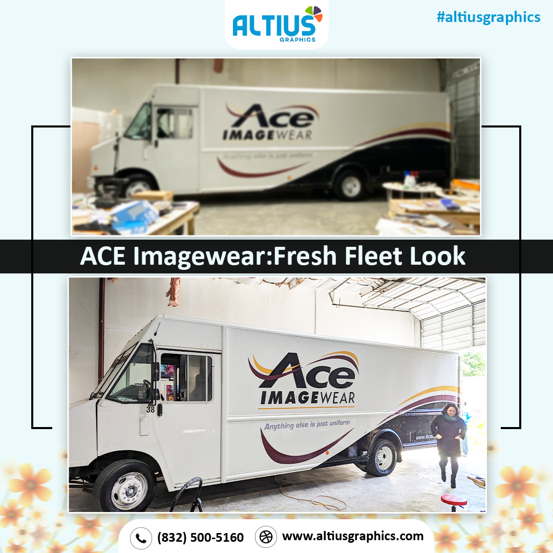 Wrap renewal gives your fleet a fresh, professional look that stands out. Ace's service uniforms are designed to be durable, stylish, and comfortable, reflecting both company’s commitment to quality.
Visit us at altiusgraphics.com

#fleetbranding #vehiclewrap #altiusgraphics