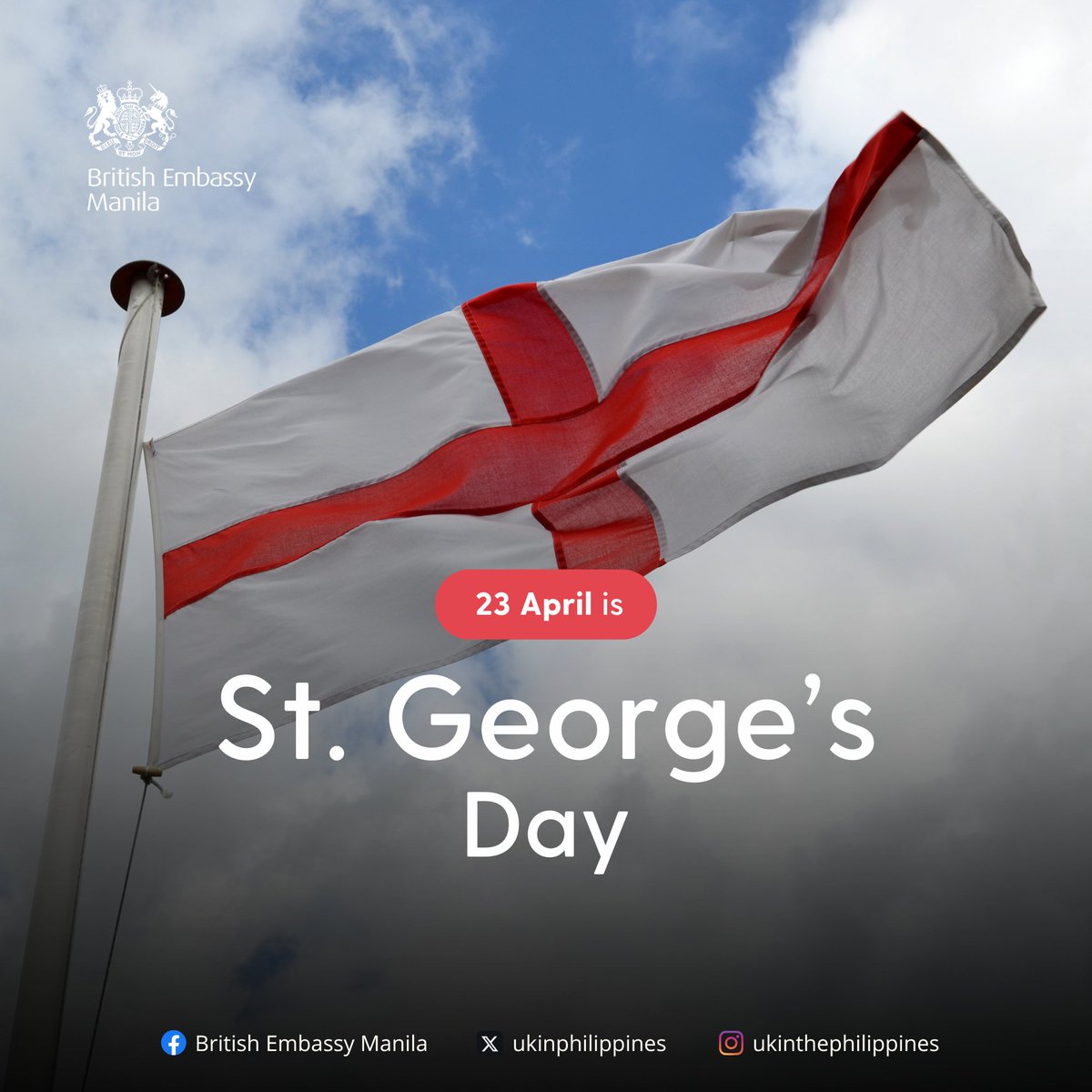 Wishing everyone a happy #StGeorgesDay from all of us at the British Embassy Manila.