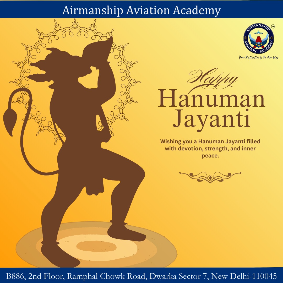 Let us celebrate the birth of Lord Hanuman, who embodies courage, devotion, and selflessness. 
Happy Hanuman Jayanti! 
.
.
#hanumanjayanti #ramrajya #aviationworld #AviationTraining #aviationwishes #aviatornation