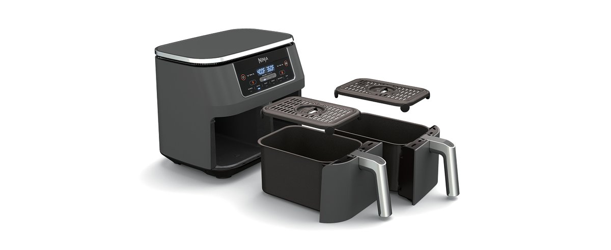 Sompa7003's tweet photo. Ninja DZ201 Foodi 8 Quart 6-in-1 DualZone 2-Basket Air Fryer with 2 Independent Frying Baskets, Match Cook &amp; Smart Finish to Roast, Broil, Dehydrate &amp; More for Quick, Easy Meals, Grey

shop Now: https://t.co/tkggxniJnx
#2Basket
#AirFryer #Baskets #bestcook
#airfrayer #MatchCook https://t.co/JNvIVfHMiH