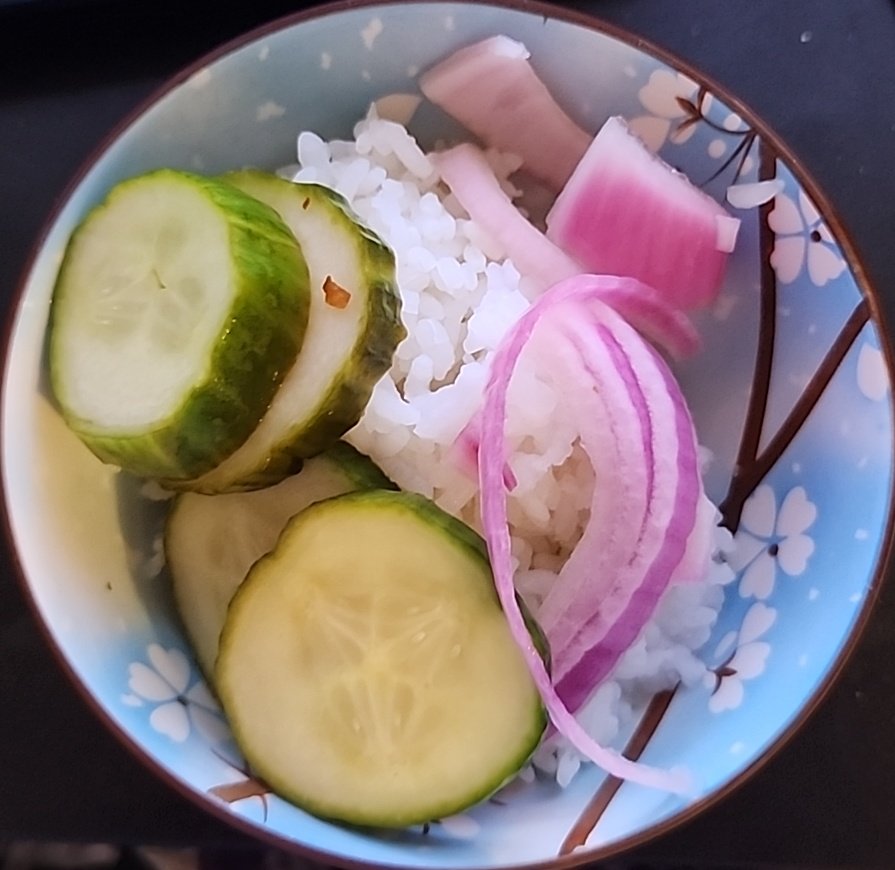 Made my first quick pickle veggies with some of the dill and thyme I've grown. I can't wait to try more.