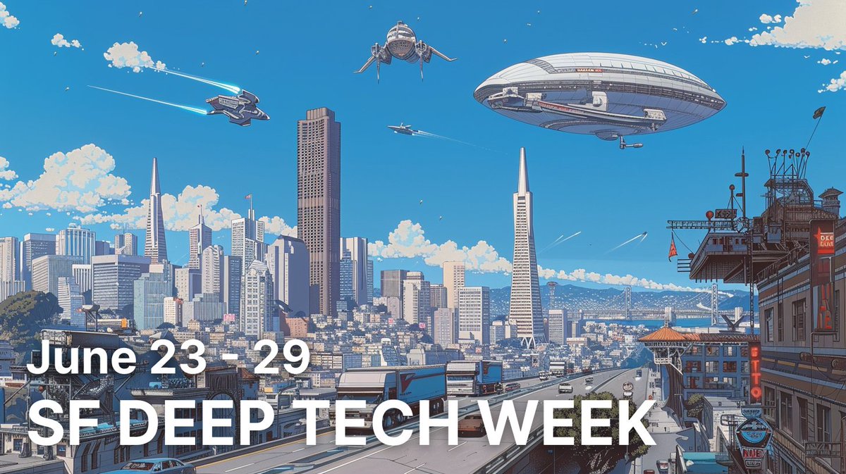 SF Deep Tech Week June 23-29 is shaping up to be awesome as hell. First round of headliner events is locked in - I'll announce Wednesday and open up the calendar for public event submission. Let's build a science fiction future.