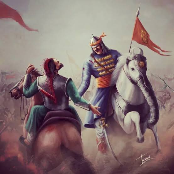 Most powerful king of india #maharanapratap 🚩🕉️👑🤴 king of #mewar king of #india #akhandbharat🚩 🕉️🙏🏻🚩👑 beta this land belongs to maharana pratap 🙏🏻