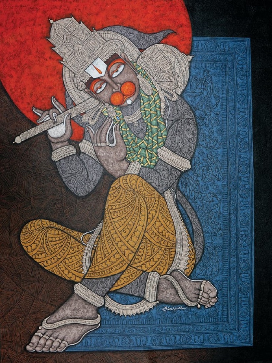 'Sundarkanda' narrates the tale of Lord Hanuman, an ardent devotee of Lord Ram, whose life is dedicated to worshipping him. 
#Art #Artist #Colors #CanvasPainting #PaintingForSale #HandPainting #ContemporaryArt #AbstractPainting #ModernPainting #AcrylicPainting #FigurativePainting