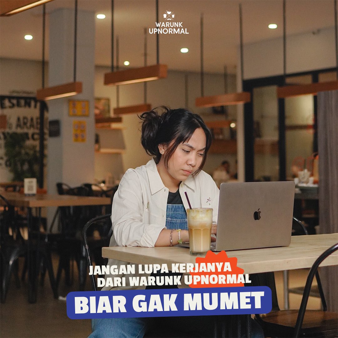 Libur lebaran udah habis!

Sekarang saatnya kembali ke produktivitas semula. Kalau butuh tempat yang cozy buat WFC, jangan lupa mampir ke #WarunkUpnormal ! 😍✨

#KebersamaanDiUpnormal