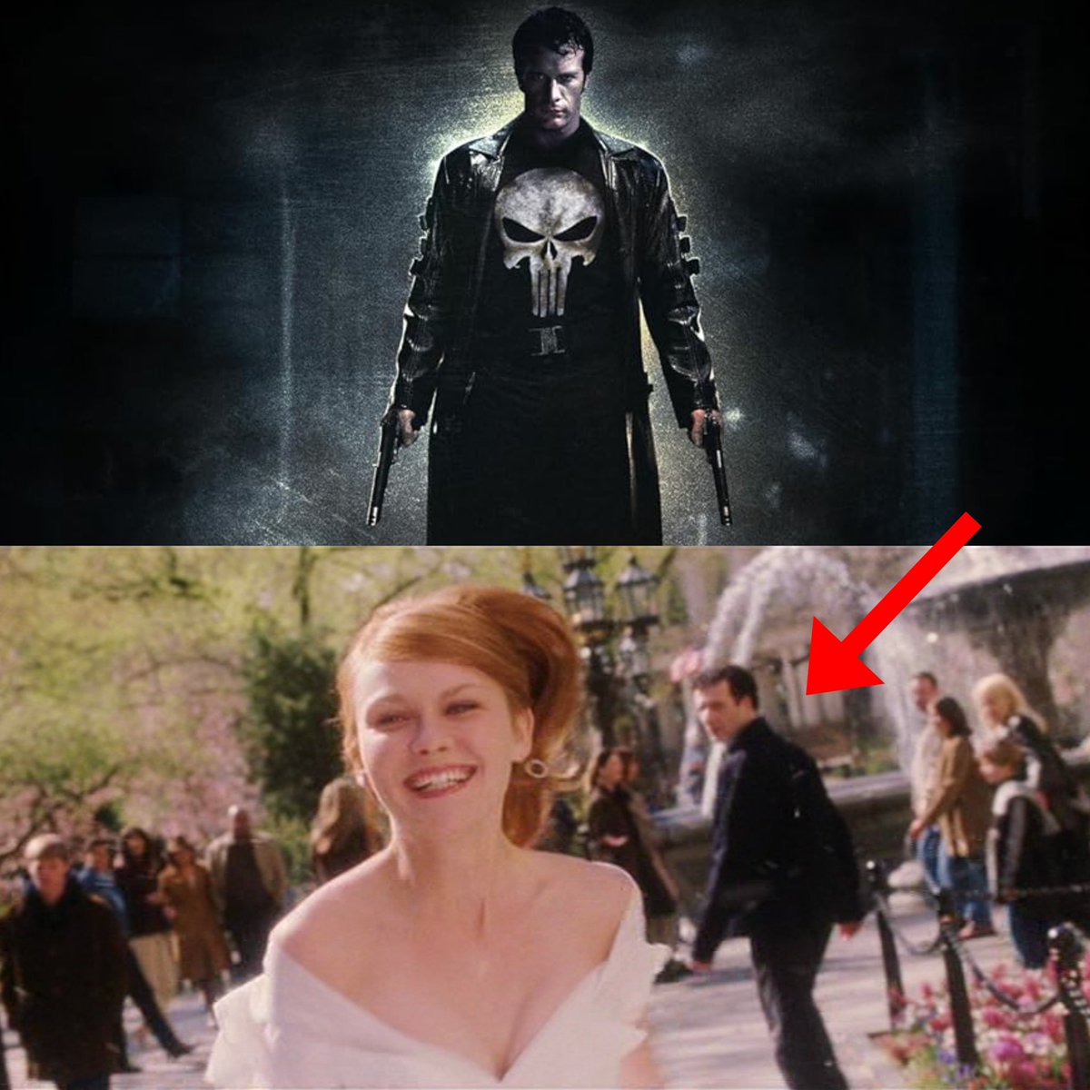 blurayangel's tweet photo. Crazy that Sam Raimi snuck in THE PUNISHER in SPIDER-MAN 2 at the end behind Mary Jane 😱 https://t.co/hNZ4C4Ei2Q