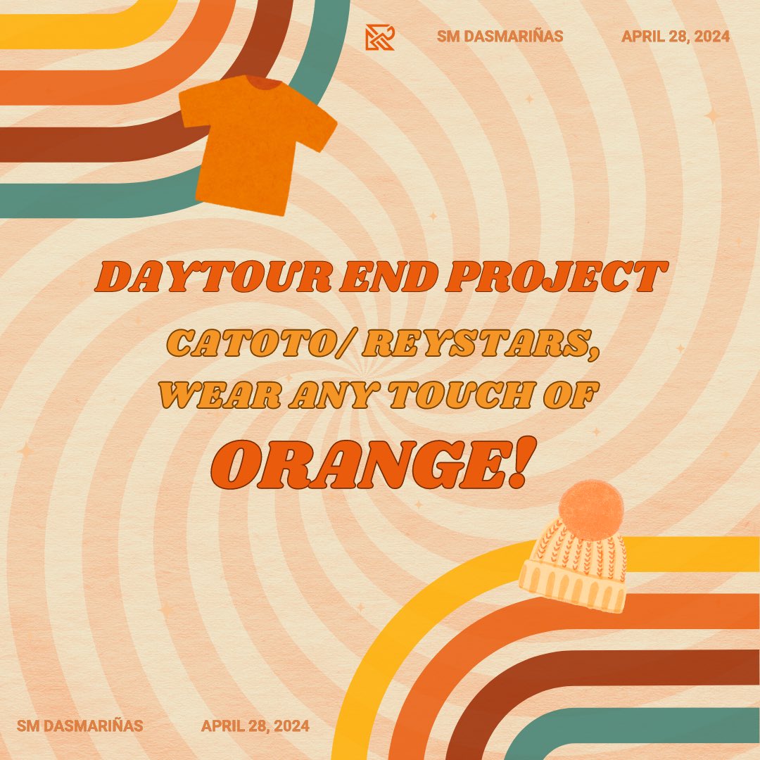 ReysterGlobal's tweet photo. [🍊] 240423 SM DASMARIÑAS

Calling all Reystars and Catotos! Join us at SM Dasma for the HORI7ON Fansigning Event and add a touch of orange to your outfit. 🧡 Let's brighten up Reyster's day together!

#HORI7ON #호라이즌 #REYSTER #레이스터 @HORI7ONofficial https://t.co/m8Toyg21IO