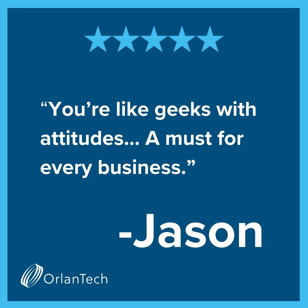 OrLANtech's tweet image. Thanks, Jason! 🌟 We&apos;re thrilled to be your go-to geeks with attitudes! At OrlanTech, we&apos;re all about empowering businesses to thrive with top-notch IT support. Ready to take your business to new heights? Let&apos;s keep growing together! 

#OrlanTech #GeeksWithAttitudes #itsupport