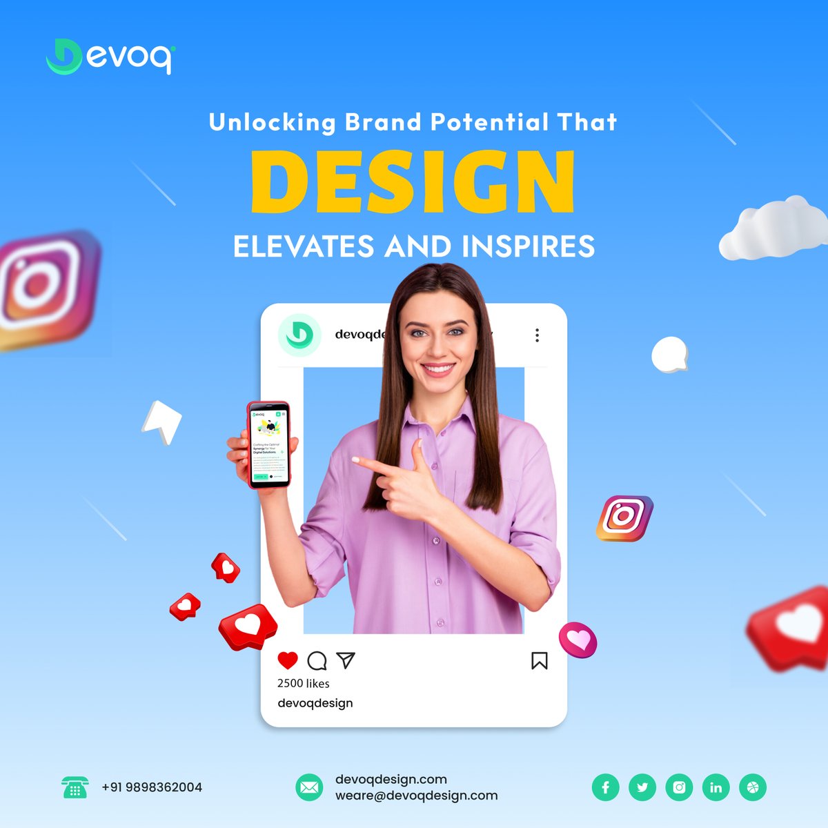 Your brand deserves a design that inspires. We craft digital experiences that resonate with your audience. Visit our website for more details: devoqdesign.com Email Us: sales@devoqdesign.com #UIUX #UXUI #UIUXDesign #UXUIDesign #UserExperience #experiencematters