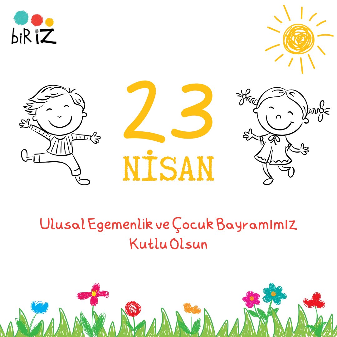 23 Nisan Ulusal Egemenlik ve Çocuk Bayramımız Kutlu Olsun! 🥳 Tüm çocukların haklarına erişebildiği ve barış içinde sağlıkla, neşeyle yaşadığı bir dünya dileğiyle... #BirİZ #23Nisan #UlusalEgemenlikveÇocukBayramı