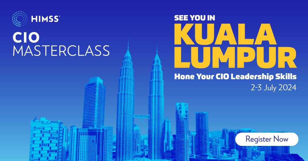 Registration for our upcoming CIO Masterclass in Kuala Lumpur is now open. Catered for existing and aspiring CIOs to hone their skills in health IT leadership, check out the official website for more information and secure your spot quick! bit.ly/3JxLPi2