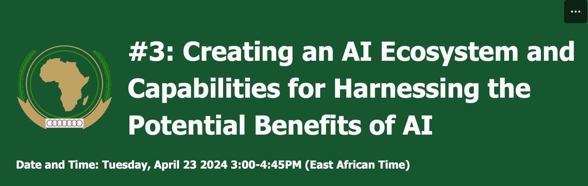 ⚡ Don't miss out on the chance to shape the future of AI in Africa! The @_AfricanUnion & @UNESCO are holding online consultations throughout April for your input to help guide the continental AI strategy Register for today's session: buff.ly/3vRpcC0 🕑3:00-4.45pm