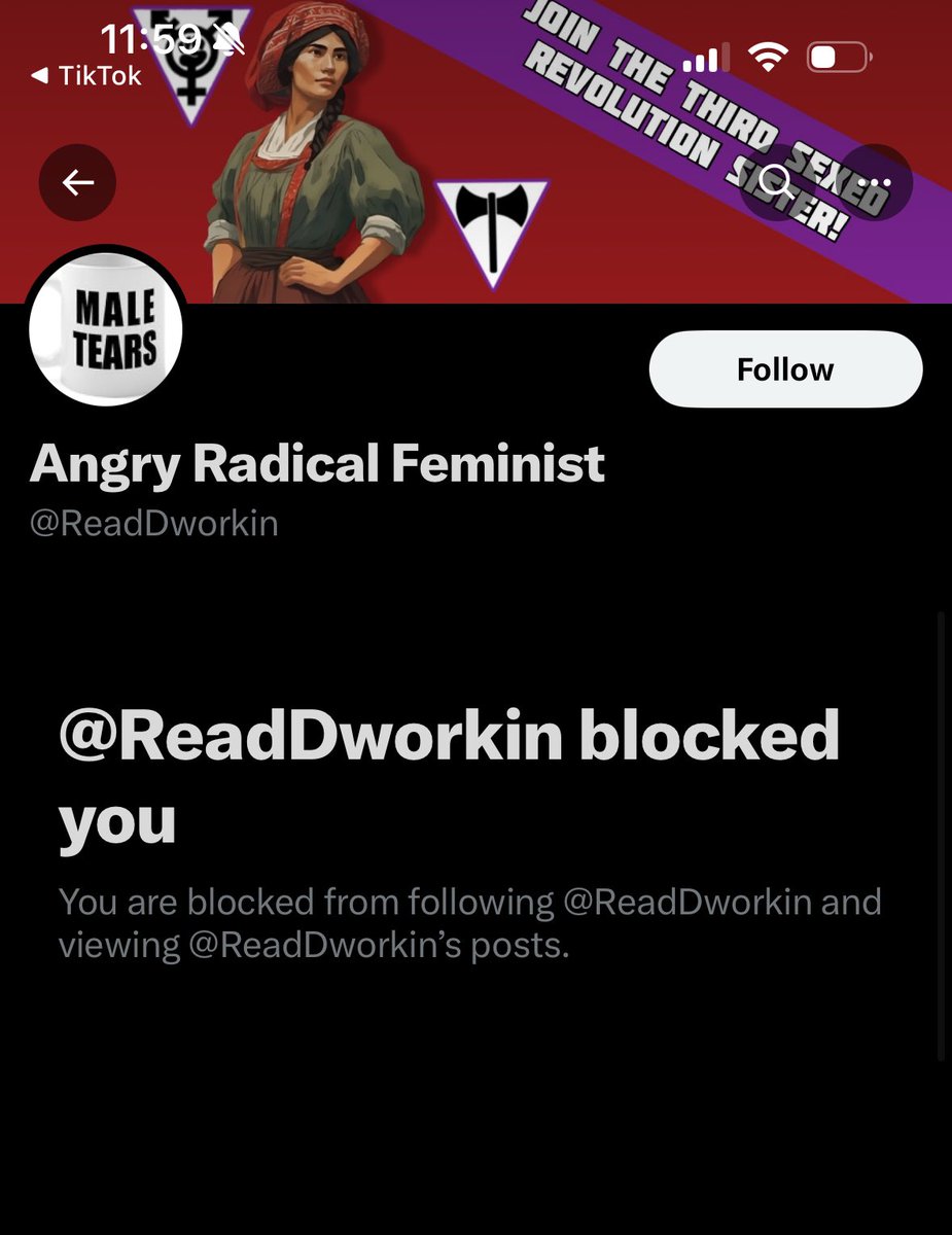 not surprised that a male lover with a dumbass banner has me blocked lmao